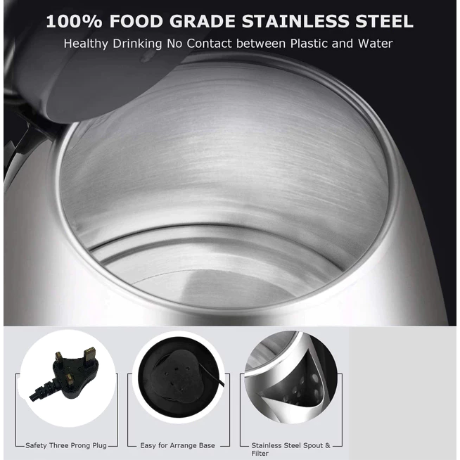 Stainless Steel Electric Automatic Cut Off Jug Kettle 2L - Image 2